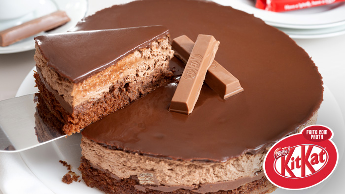 Torta Creme feita com Kit Kat ®<br><br>